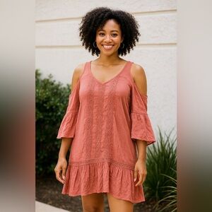Knox Rose Terracotta Cold Shoulder Dress
